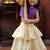 Violet and white kasavu wear skirt and top set