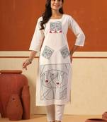 Women Printed Regular Pure Cotton Kurta with Trousers