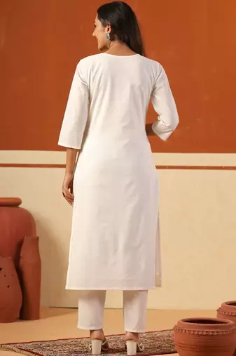 Women Printed Regular Pure Cotton Kurta with Trousers