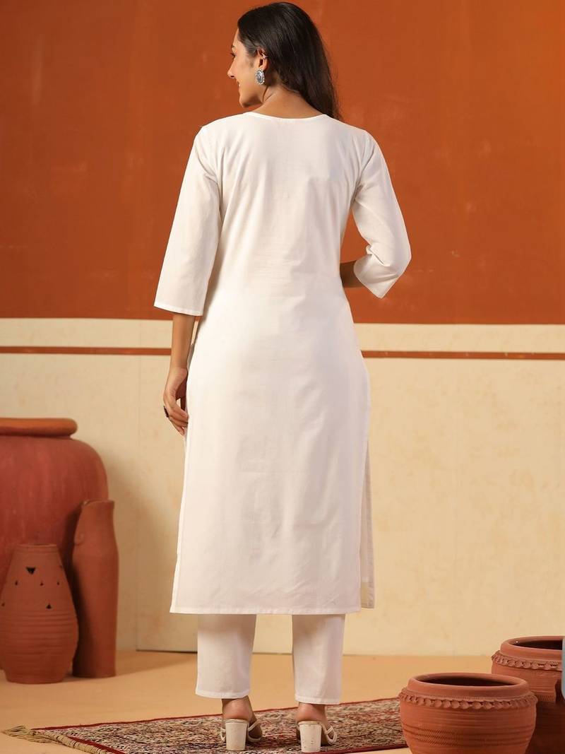 Women Printed Regular Pure Cotton Kurta with Trousers