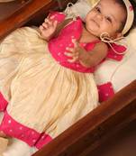 Pink and gold tissue  frock