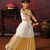 Cream kasavu skirt and one shoulder top