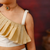 Cream kasavu skirt and one shoulder top