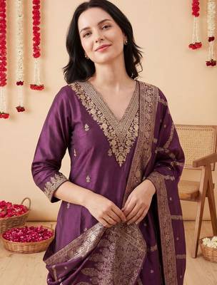 Women Regular Kurta with Trousers & With Dupatta 2