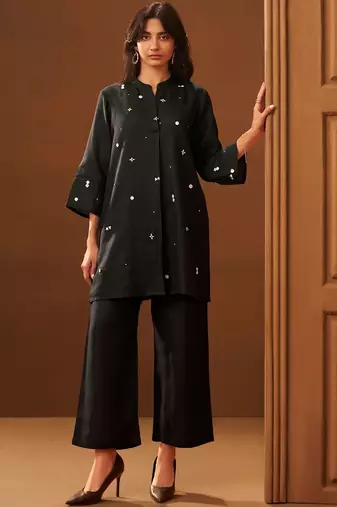 Women Ethnic Motifs Embroidered Regular Thread Work Kurta with Palazzos