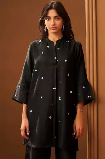 Women Ethnic Motifs Embroidered Regular Thread Work Kurta with Palazzos