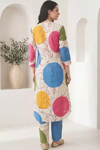 Women Printed Regular Pure Cotton Kurta with Trousers
