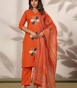 Women Ethnic Motifs Printed Regular Pure Cotton Kurta with Trousers & With Dupatta