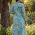 Women Floral Printed Regular Thread Work Pure Cotton Kurta with Trousers & With Dupatta
