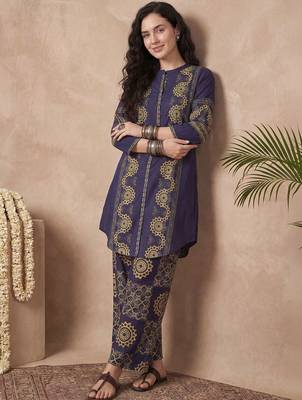 Women Ethnic Motifs Printed Regular Pure Cotton Kurta with Palazzos 3