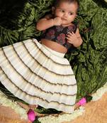 Striped kasavu lines top and skirt