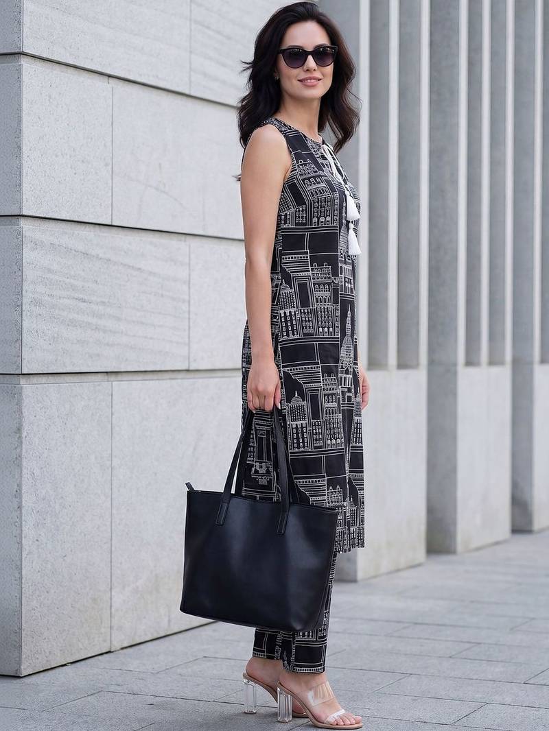 Women Printed Regular Pure Cotton Kurta with Trousers