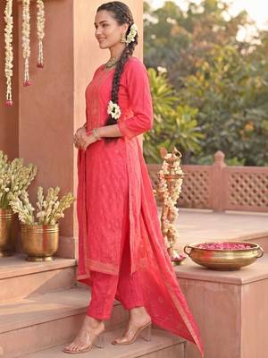 Women Ethnic Motifs Printed Regular Kurta with Trousers & With Dupatta 2