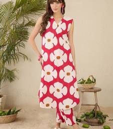 Women Floral Printed Regular Pure Cotton Kurta with Trousers