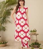 Women Floral Printed Regular Pure Cotton Kurta with Trousers