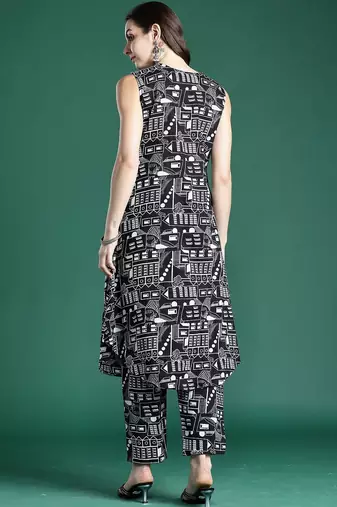 Women Printed Regular Pure Cotton Kurta with Trousers