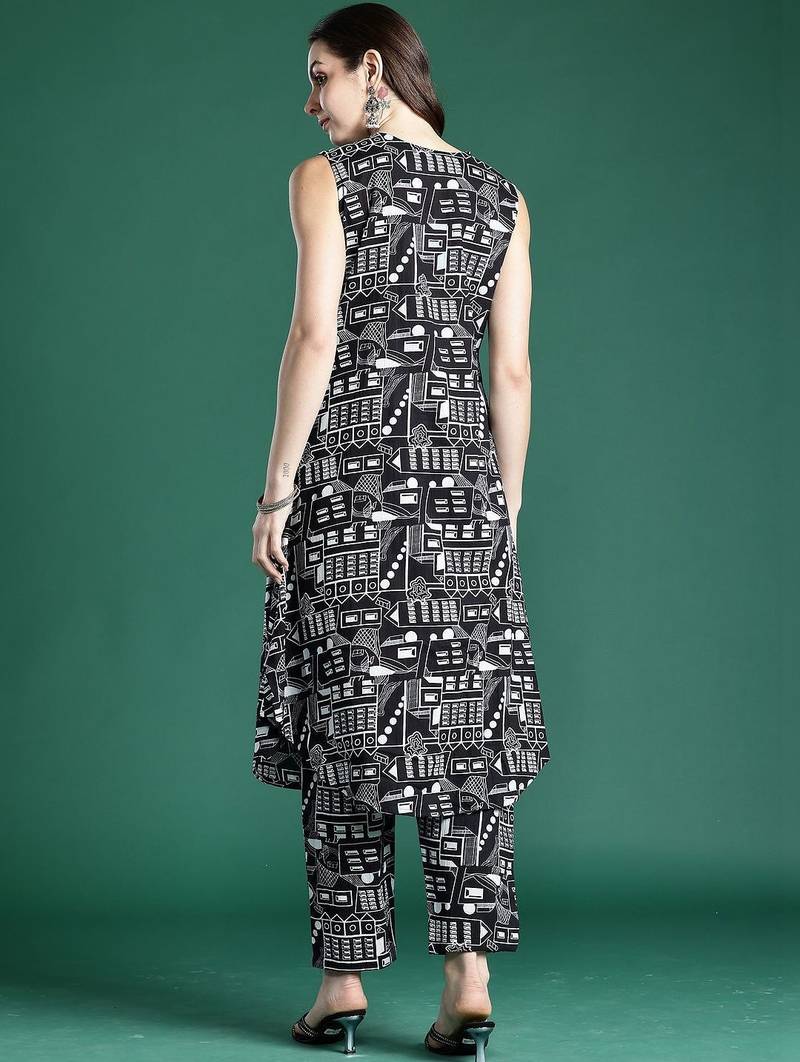 Women Printed Regular Pure Cotton Kurta with Trousers