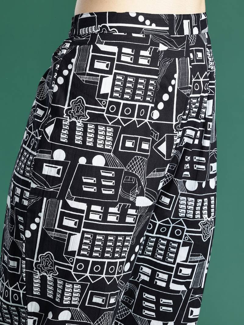Women Printed Regular Pure Cotton Kurta with Trousers