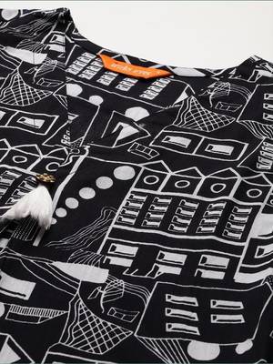 Women Printed Regular Pure Cotton Kurta with Trousers 6