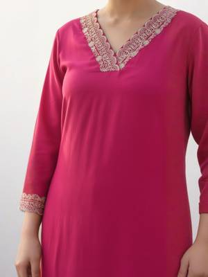 Women Ethnic Motifs Regular Thread Work Kurta with Trousers 2