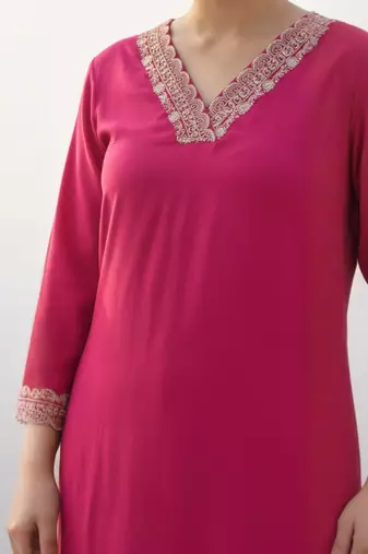 Women Ethnic Motifs Regular Thread Work Kurta with Trousers