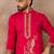 Mens pink viscose rayon solid emboidered straight kurta