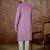 Mens purple jacquard geometric embroidered kurta