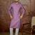 Mens purple jacquard geometric embroidered kurta