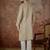 Mens grey jacquard geometric embroidered kurta