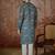 Mens multi linen geometric printed kurta with trouser