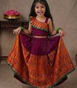 purple narayanipattu skirt and top