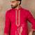 Mens pink viscose rayon solid emboidered straight kurta with trouser