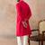 Mens pink viscose rayon solid emboidered straight kurta with trouser