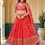 Digital Floral Print Faux Georget Multi Sequnce Work Lehenga Choli With Unstitched Blouse and Stitched Dupatta