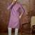 Mens purple jacquard geometric embroidered kurta with trouser