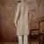 Mens grey jacquard geometric embroidered kurta with trouser