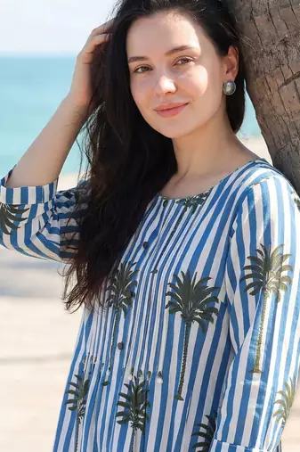 Women Printed Regular Pure Cotton Kurta with Trousers