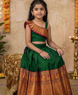 green narayanipattu skirt and top 1