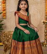 green narayanipattu skirt and top