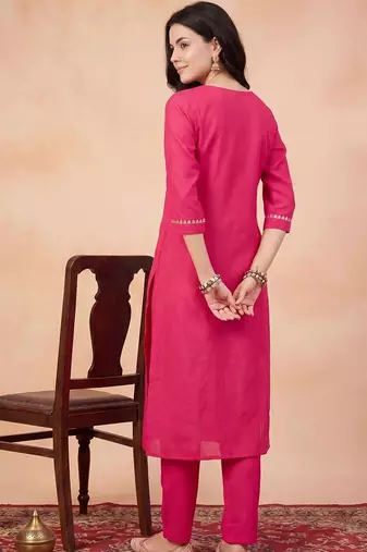Women Ethnic Motifs Printed Regular Thread Work Kurta with Trousers