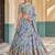 Digital Floral Print Faux Georget Multi Sequnce Work Lehenga Choli With Unstitched Blouse and Stitched Dupatta