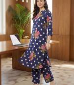 Women Floral Printed Regular Pure Cotton Kurta with Trousers