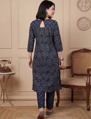 Women Ethnic Motifs Printed Regular Beads and Stones Pure Cotton Kurta with Trousers & With Dupatta 5