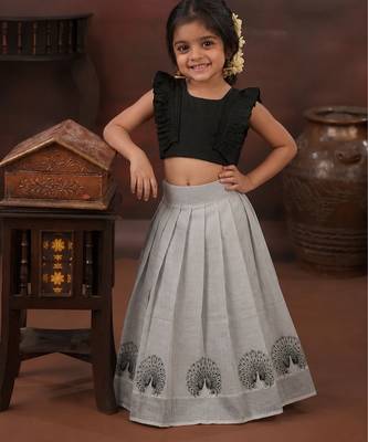 black tissue peacock skirt and top 1