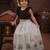 black tissue peacock skirt and top