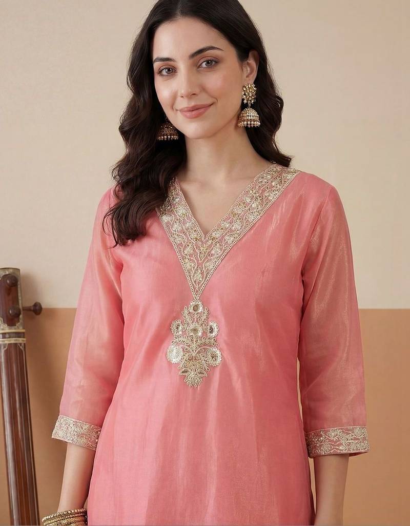 Women Ethnic Motifs Embroidered Regular Kurta with Trousers & With Dupatta