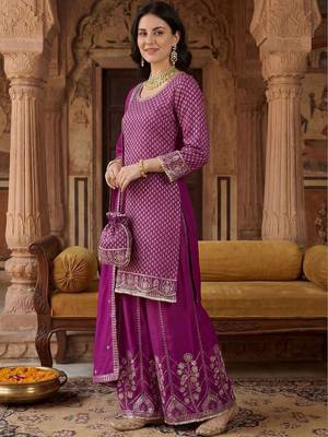 Women Ethnic Motifs Embroidered Regular Sequinned Kurta with Palazzos & With Dupatta 3