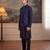 Mens violet jacquard woven design mandarin collar koti