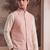 Mens pink jacquard woven design mandarin collar koti