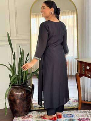 Women Ethnic Motifs Embroidered Regular Sequinned Kurta with Trousers & With Dupatta 3